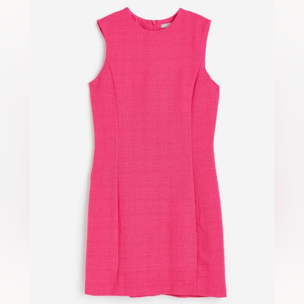 H&M Pink Sleeveless Boucle Dress- Size XL